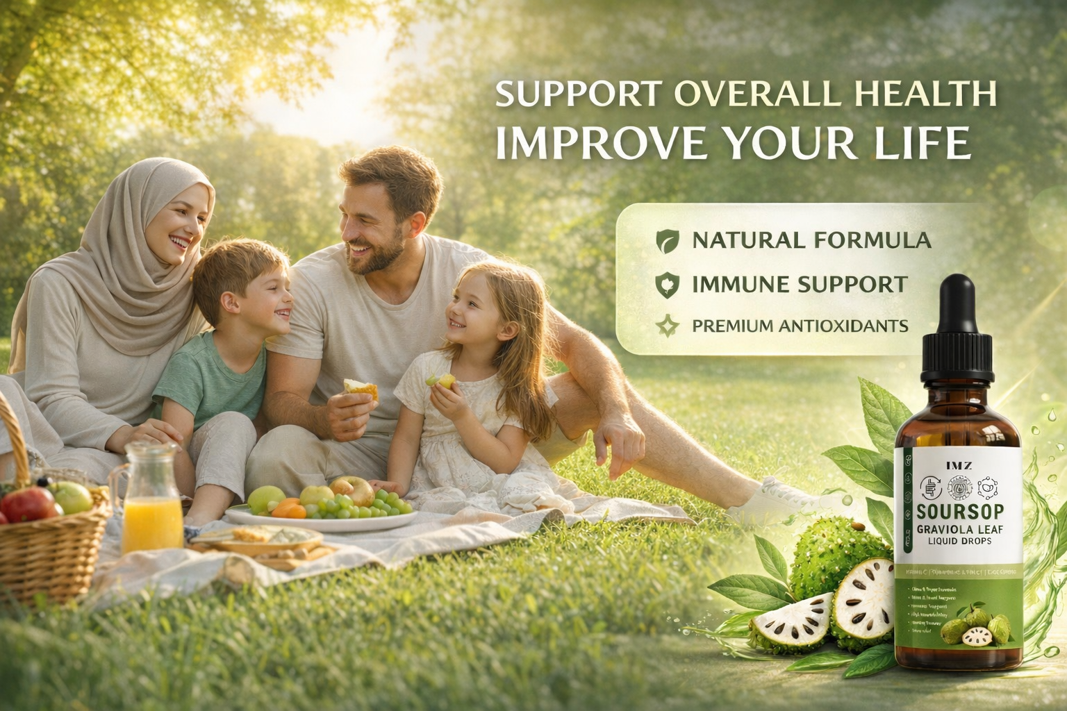Soursop Bitters Liquid Drop | Graviola leaf | Hanuman Phal Laxman for Cell Support, Immune System and Gut Health Support, Soursop Liquid | 50 ml by IMZ