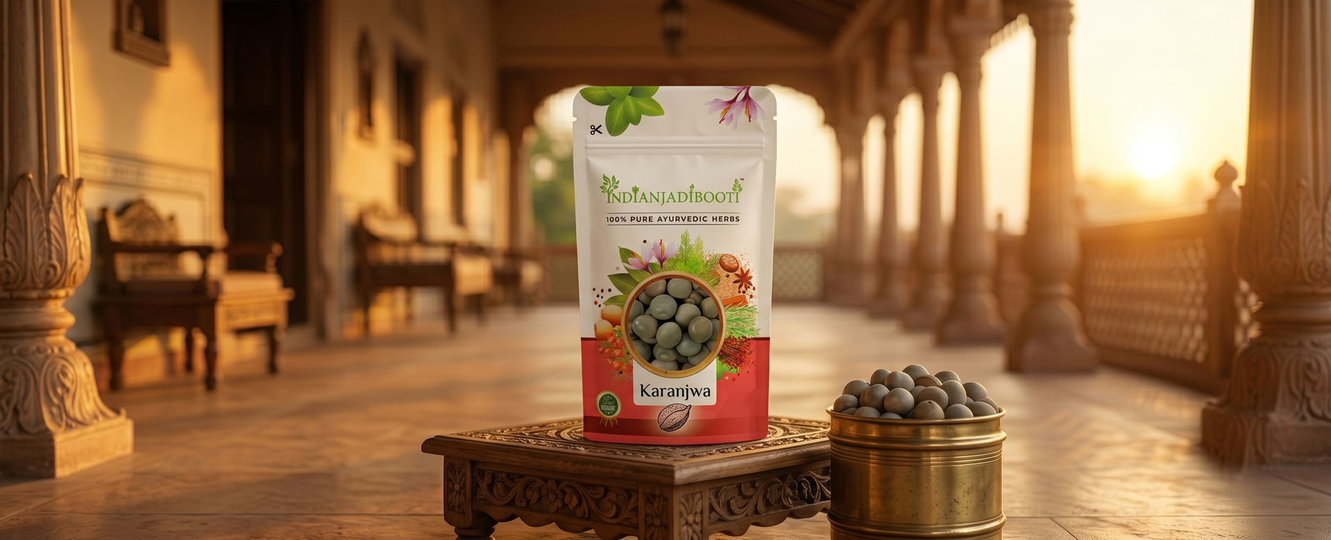 IndianJadiBooti Pure Karanjwa Beej (Latakaranja) | Raw Ayurvedic Bitter Tonic for Women's Cycle Balance, Seasonal Wellness & Gut Detox (100g)