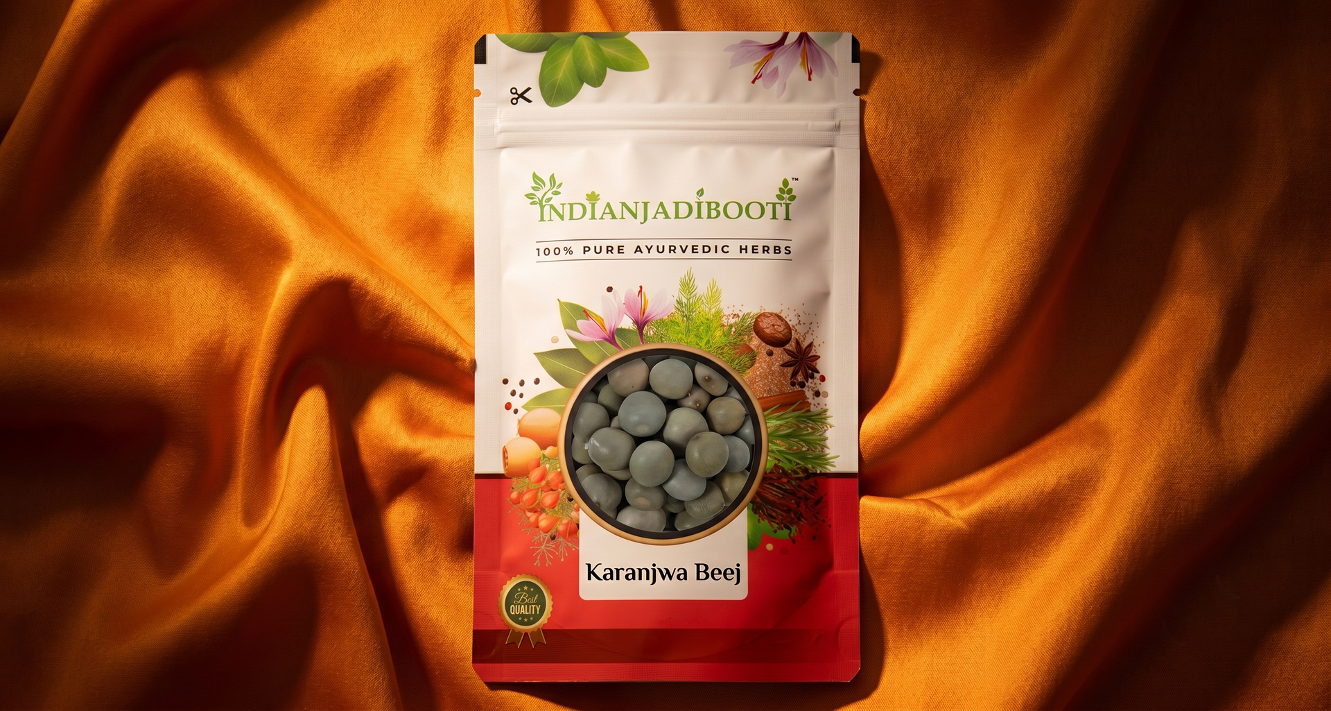 IndianJadiBooti Pure Karanjwa Beej (Latakaranja) | Raw Ayurvedic Bitter Tonic for Women's Cycle Balance, Seasonal Wellness & Gut Detox (100g)