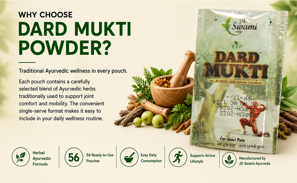 DARD MUKTI POWDER | JD SWAMI | 56 POUCHES | PURE HERBAL AND SAFE