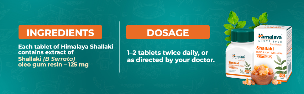 Himalaya Shallaki | Pain and inflammation | Tablets 60s | Bone and Joint Wellness (Pack of 2)