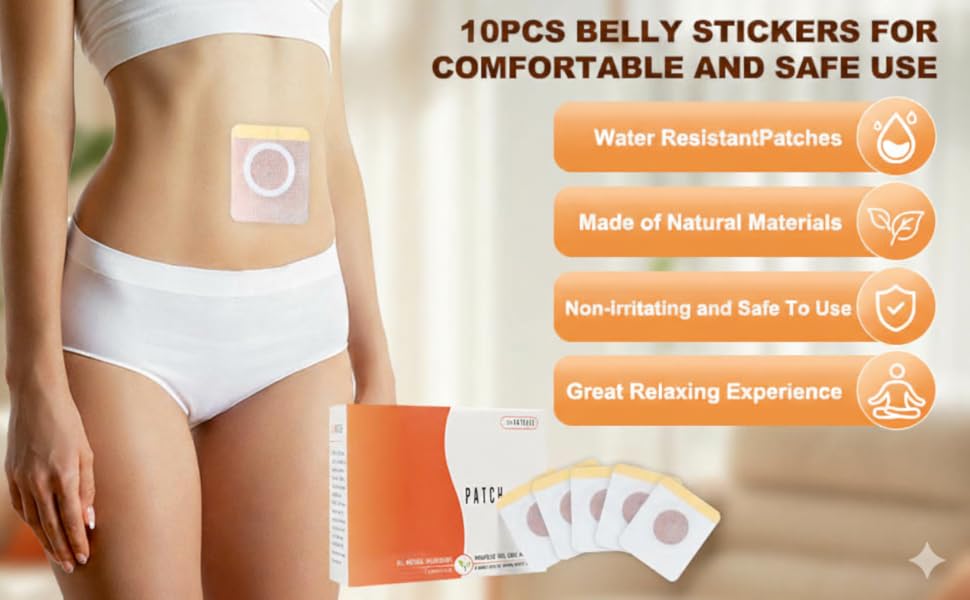 Slimming Navel Sticker Patches for Weight Loss (10 Pcs) – Herbal Belly Patch for Waist Support, Body Shaping & Skin-Friendly Use – Waterproof & Breathable Navel Stickers for Men & Women