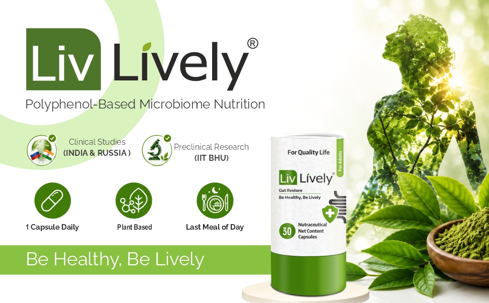 Liv Lively Gut Restore – 100% Natural Probiotic & Gut Health Supplement | Relieves Bloating, Leaky Gut & Indigestion | Digestive Support for Men & Women | 30 Veg Capsules