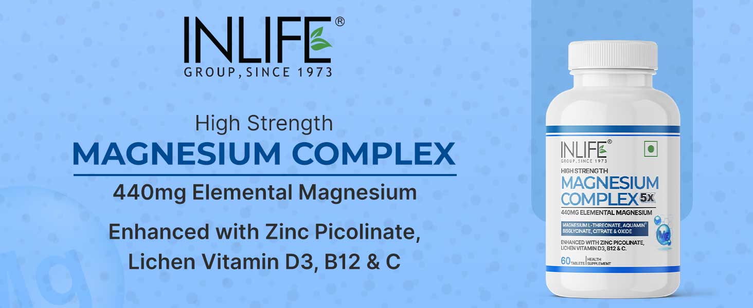 INLIFE 5X Magnesium Complex with L-Threonate, 2000mg, 60 Tablets