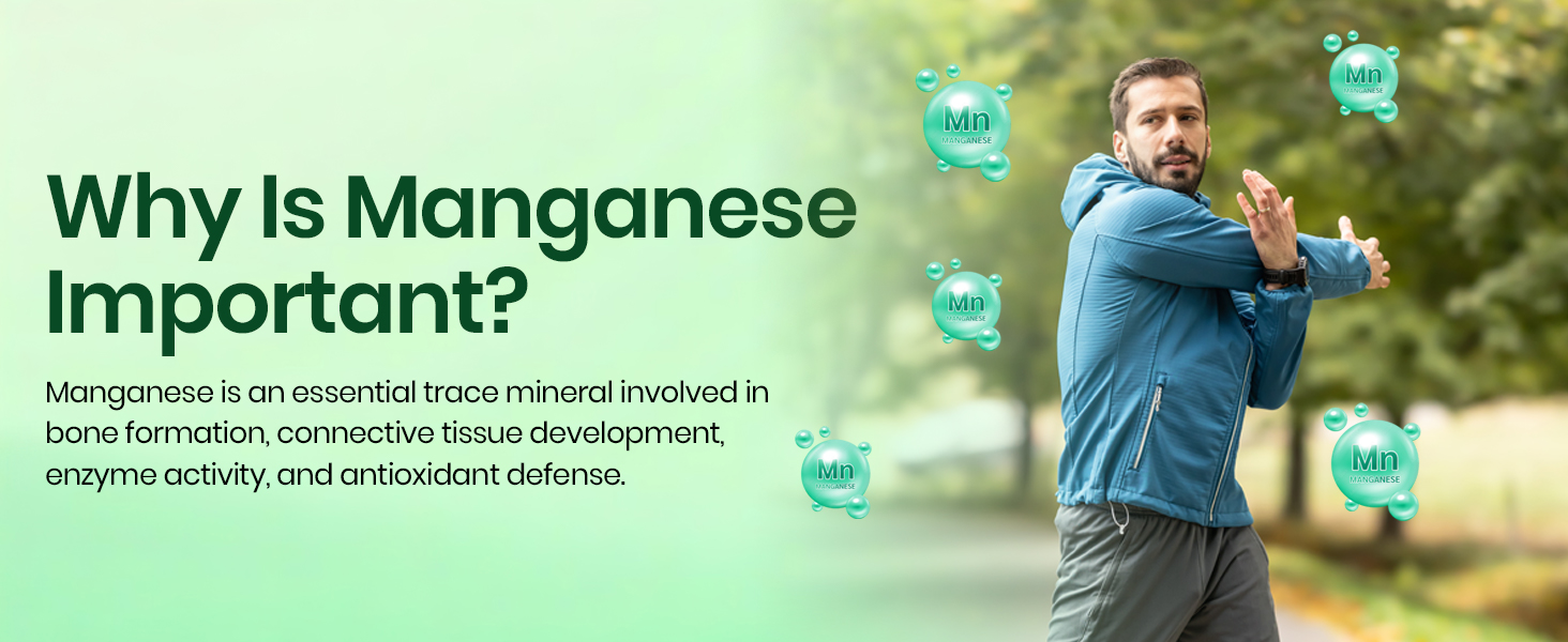 Vlado’s Himalayan Organics Plant Based Manganese 4mg Hypoallergenic Trace Mineral Supplement for Connective Tissue and Bones | Skeetal Health Support | Good For Men and Women - 120 Veg Capsules