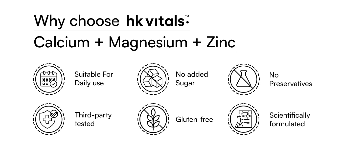 hk vitals Calcium Magnesium & Zinc + Fish Oil, 2 x 60 Tablets