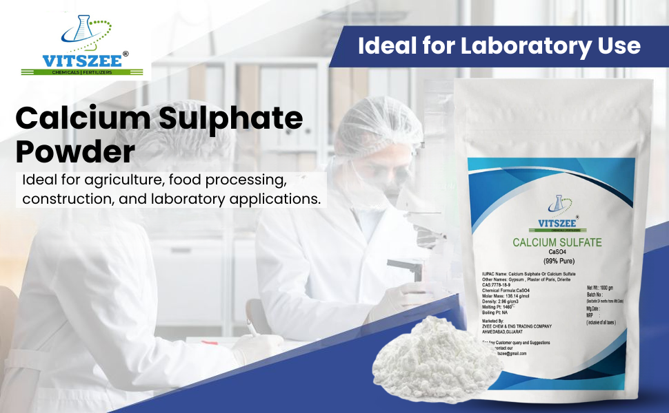 VITSZEE Calcium Sulphate Powder | Calcium Sulfate Powder | CaSo4 | (1 KG)