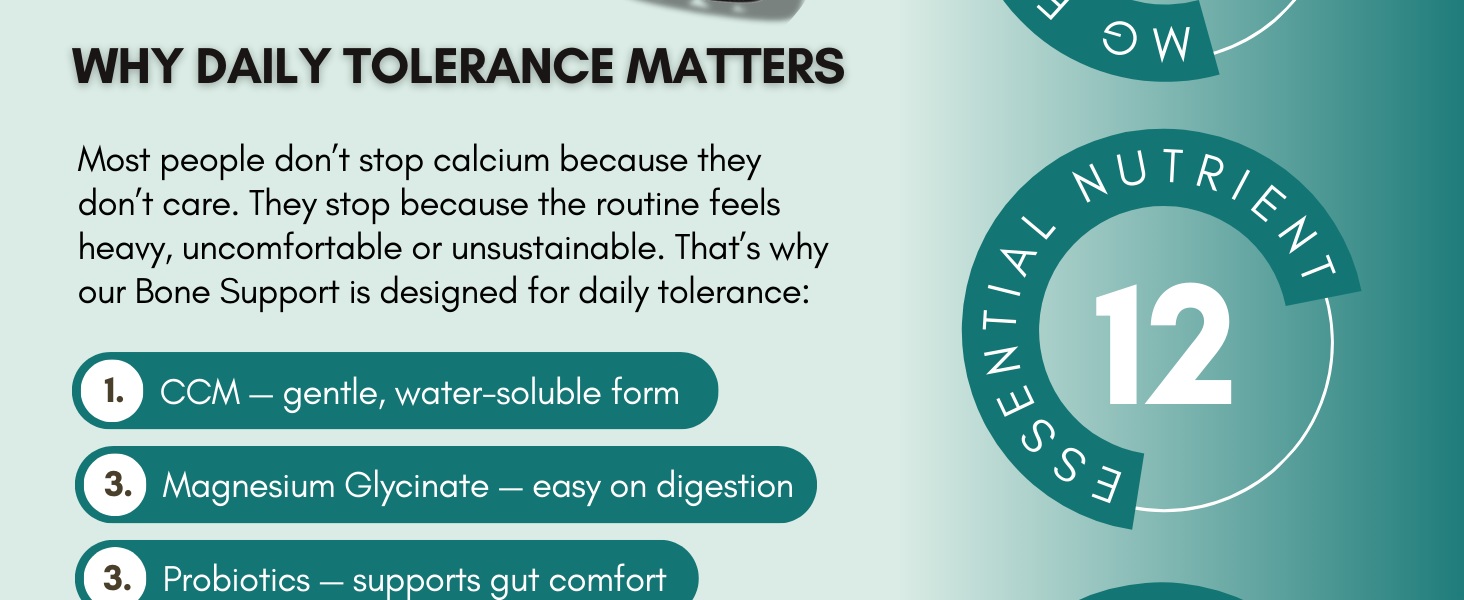 Calcium and Vitamin D3 Tablets | 15 Actives: Calcium Magnesium Zinc with K2 MK-7 & Probiotics | Gentle on Stomach · High Absorption | Bone Health Supplement | 90 Veg Tablets (45 Days)