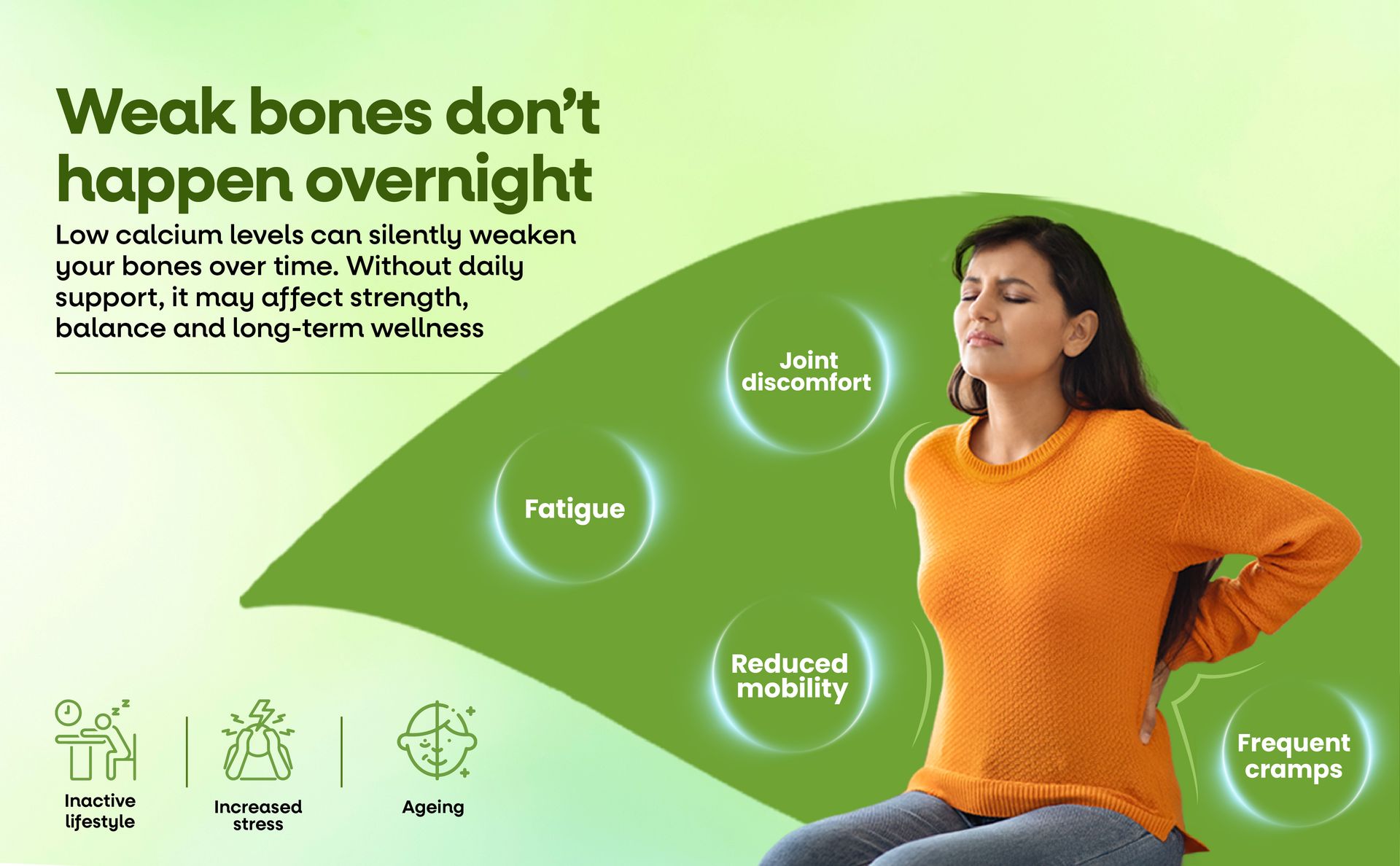 Nature's Way Alive Calcium Bone Support with Vitamin D3,Magnesium and Vitamin K2-7 | Joint and Bone support for Men & Women | Natural Calcium for Strong Bones & Teeth - 60 Veg Tablets