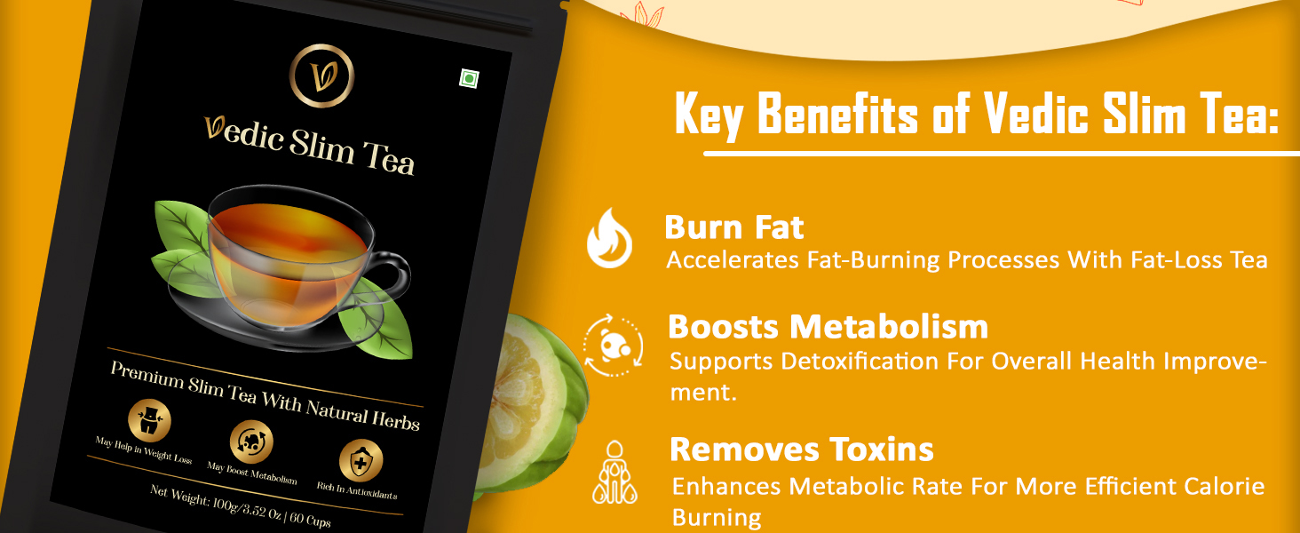 Baton Vedic Slimming Green Tea 100g | 18 Herbal Blend for Weight Management, Gut Health & Body Cleanse | Natural Detox Infusion | No Added Sugar | Daily Wellness Drink for Men & Women | Pack of 2