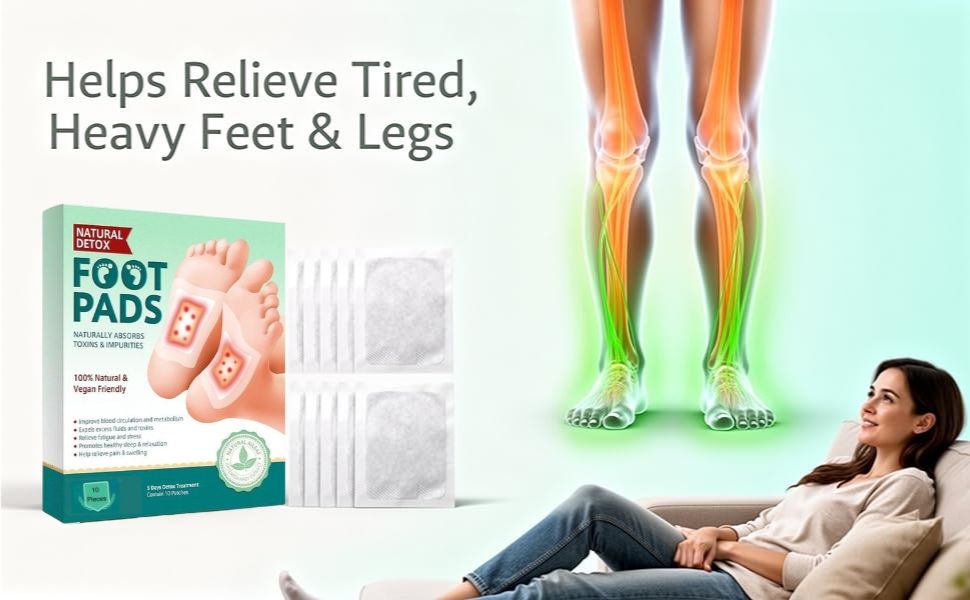 Jitgol Herbal Foot Detox Pads for Toxin Removal | Pain Relief Foot Patches for Feet Cleansing | Natural Ingredients for Sleep Aid | Overnight Use | Toxin Removal with Bamboo Vinegar and Acupoint Micro-Massage Technology | Pack Of Pads (50)