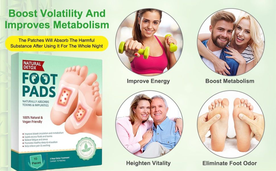 Jitgol Herbal Foot Detox Pads for Toxin Removal | Pain Relief Foot Patches for Feet Cleansing | Natural Ingredients for Sleep Aid | Overnight Use | Toxin Removal with Bamboo Vinegar and Acupoint Micro-Massage Technology | Pack Of Pads (50)