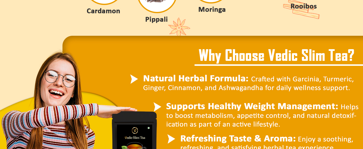 Baton Vedic Slimming Green Tea 100g | 18 Herbal Blend for Weight Management, Gut Health & Body Cleanse | Natural Detox Infusion | No Added Sugar | Daily Wellness Drink for Men & Women Pack of 1