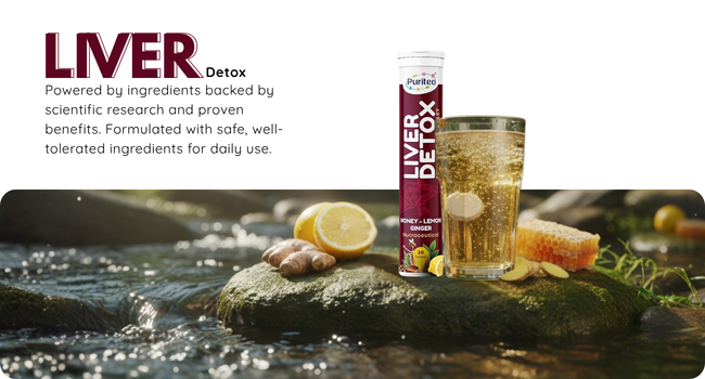 Liver Detox Effervescent Tablets | Honey - Lemon Ginger Flavour