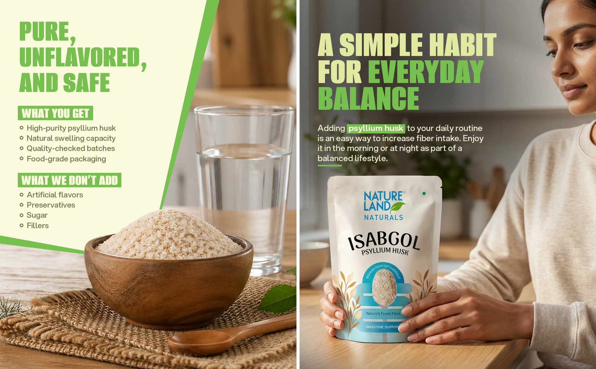 Natureland Naturals Psyllium Husk (Isabgol) 100 Gram