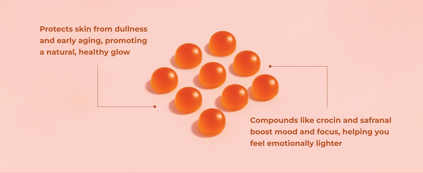 Arth Premium Kesar Saffron Beauty Gummies | Skin Glow, Radiance & Mood Support | Beauty & Wellness Supplement | 30 Veg Gummies
