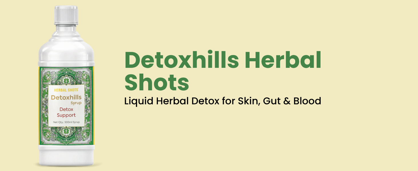 Herbal Hills Detoxhills Herbal Shots, 500 ML, | Supports Daily Detox & Liver Cleanse | Ayurvedic Herbal Juice For Digestion, Gut Health & Toxin Removal | With Triphala, Aloe Vera & Wheatgrass (Pack of 1)