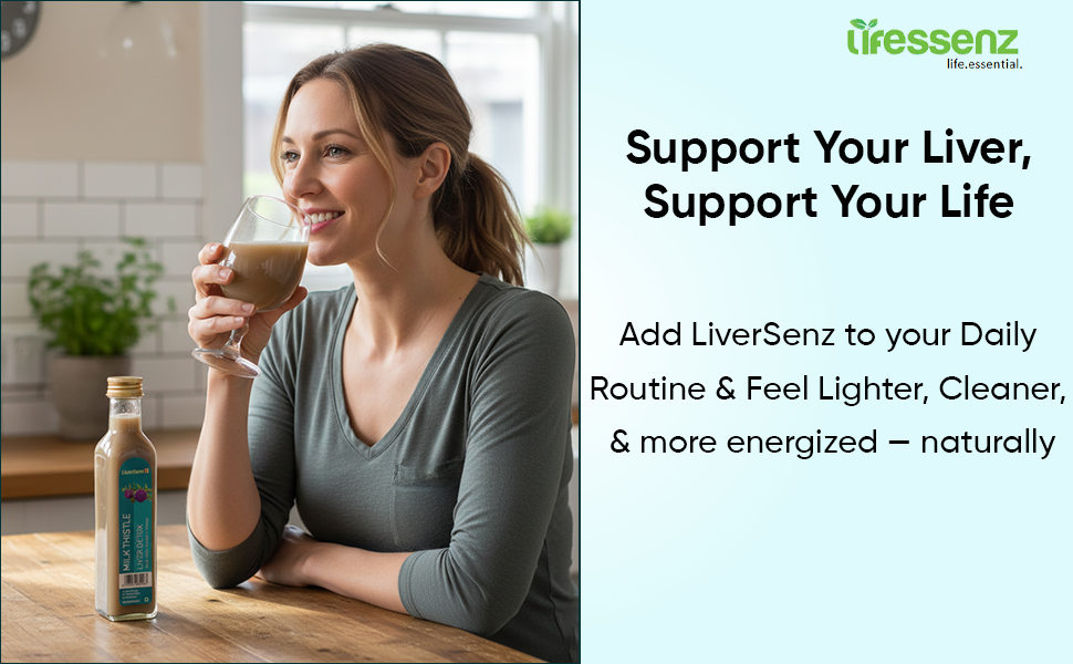 LiverSenz | Milk Thistle Seed Juice (40%) + Raw Honey (20%) + Apple Cider Vinegar (40%) | Natural Liver Cleanse & Detox | Herbal Liver Support Supplement | Puressenz | 250 ml Pack of 2