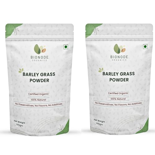 Certified Organic Barley Grass Powder, 200gm | Energy Boost | Skin Health | Weight Management | Barley Grass Green Juice Powder | Super Green Powder(100gm,each pack of 2)