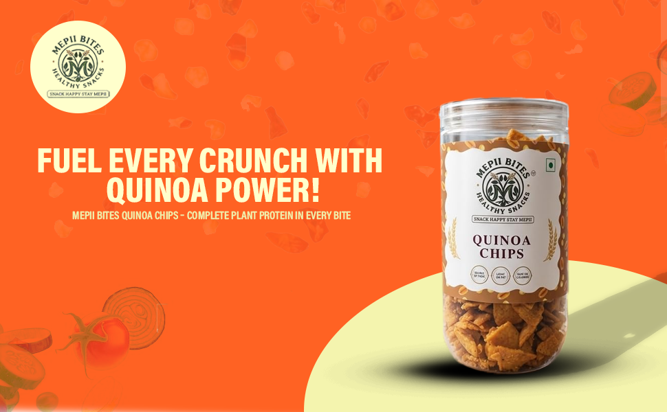Mepii Bites Quinoa Chips | Protein Authentic Crunch Snack | 150g