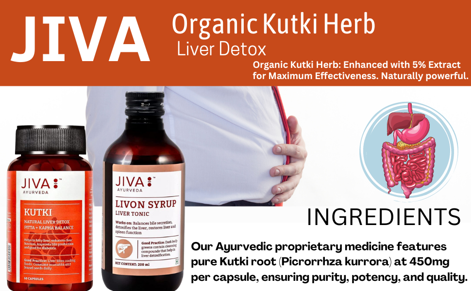 Jiva Kutki Capsules 60 Tablets & Livon Syrup 200 ML (Combo Pack of 2) | For Men & Women Liver Helps To Promote Digestion | Pure & Natural | Good for Digestion