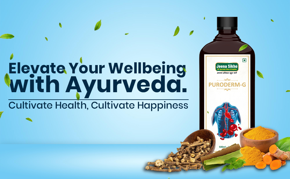 Jeena Sikho Puroderm-G/Khoon Safi Syrup | Herbal Blood Purifying Syrup | Herbally Formulated With Neem Chal, Manjistha, Giloy | Ayurvedic Remedy For Kidney Care And Skin Health, 500ml