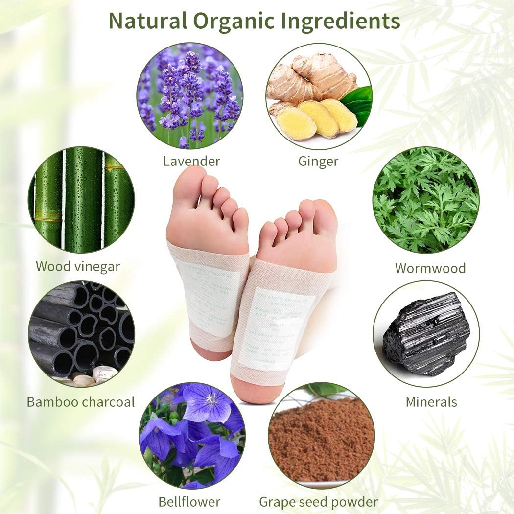 Joejoe Cleansing Toxin Remover Foot Pads,Premium Detox Foot Patches,Detoxify Stress Relief Sleep Patch For Detoxification,For Men&Women(1 Boxes = 10 Patches)(Pack Of 2)