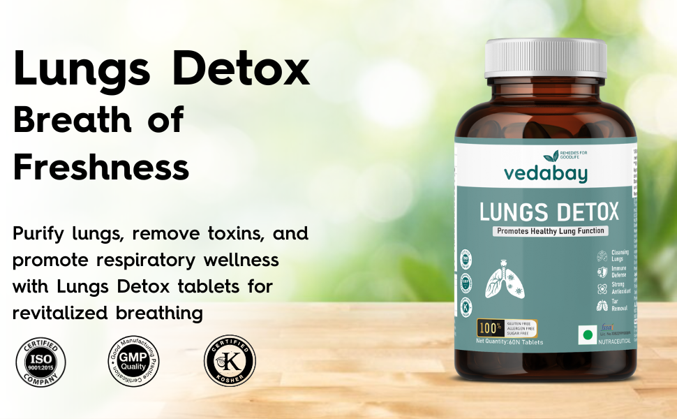 Lungs Detox For Smokers, Removes Tar and Mucus from the Lungs, Beetroot Extract, Arjun, Gingerol, and Piperine, For Both Men and women, 60 Tablets