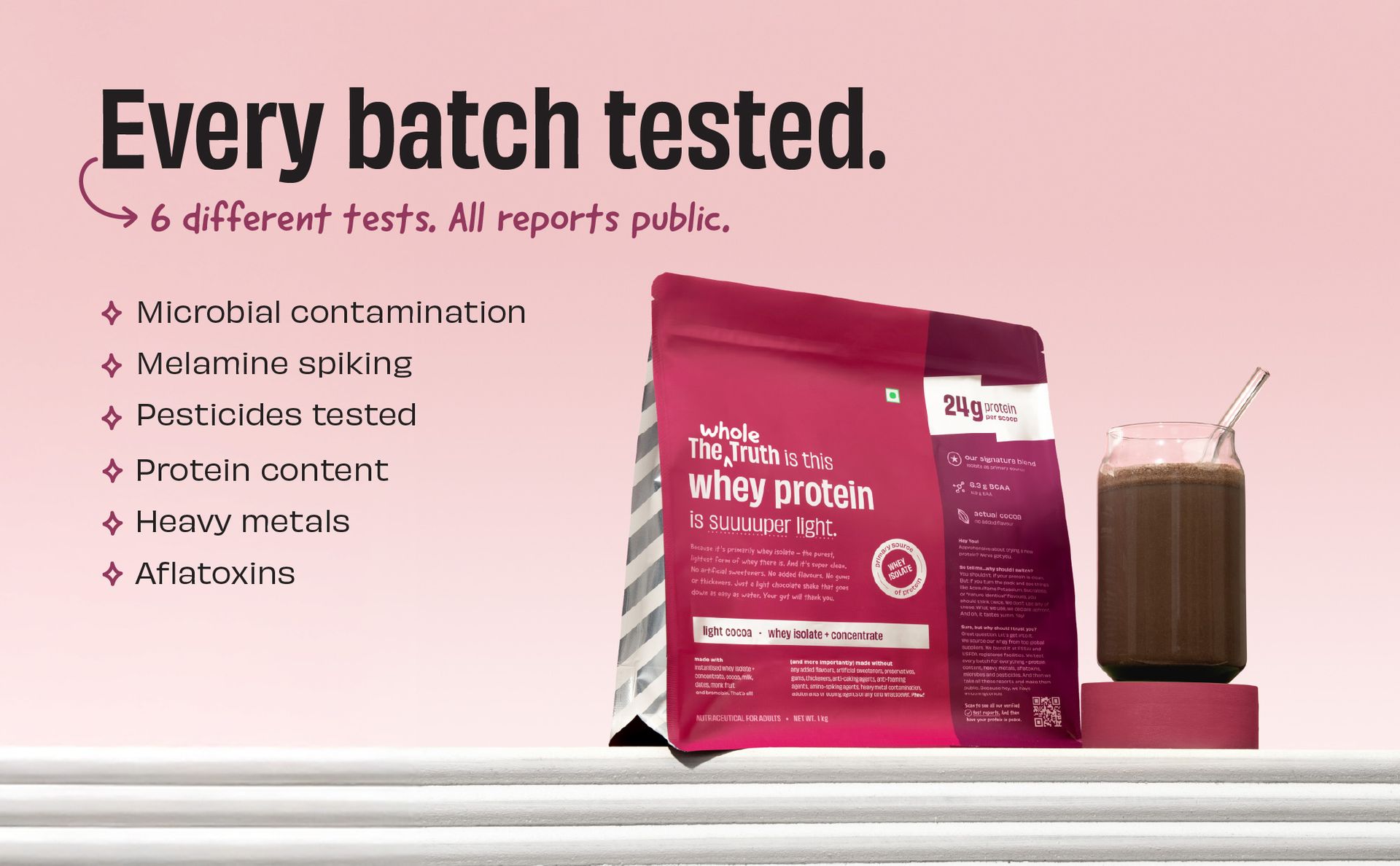 The Whole Truth Whey Protein (210 g, Light Cocoa)