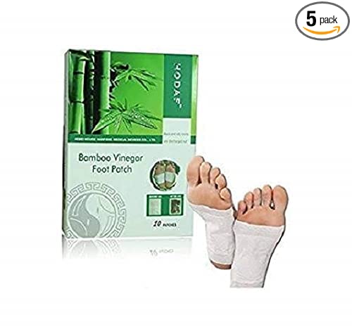 ACi Detox Foot Patches (Pack of 5) - 10 Patches per Box - Natural Bamboo Vinegar Detox Foot Pads for Unisex Adults