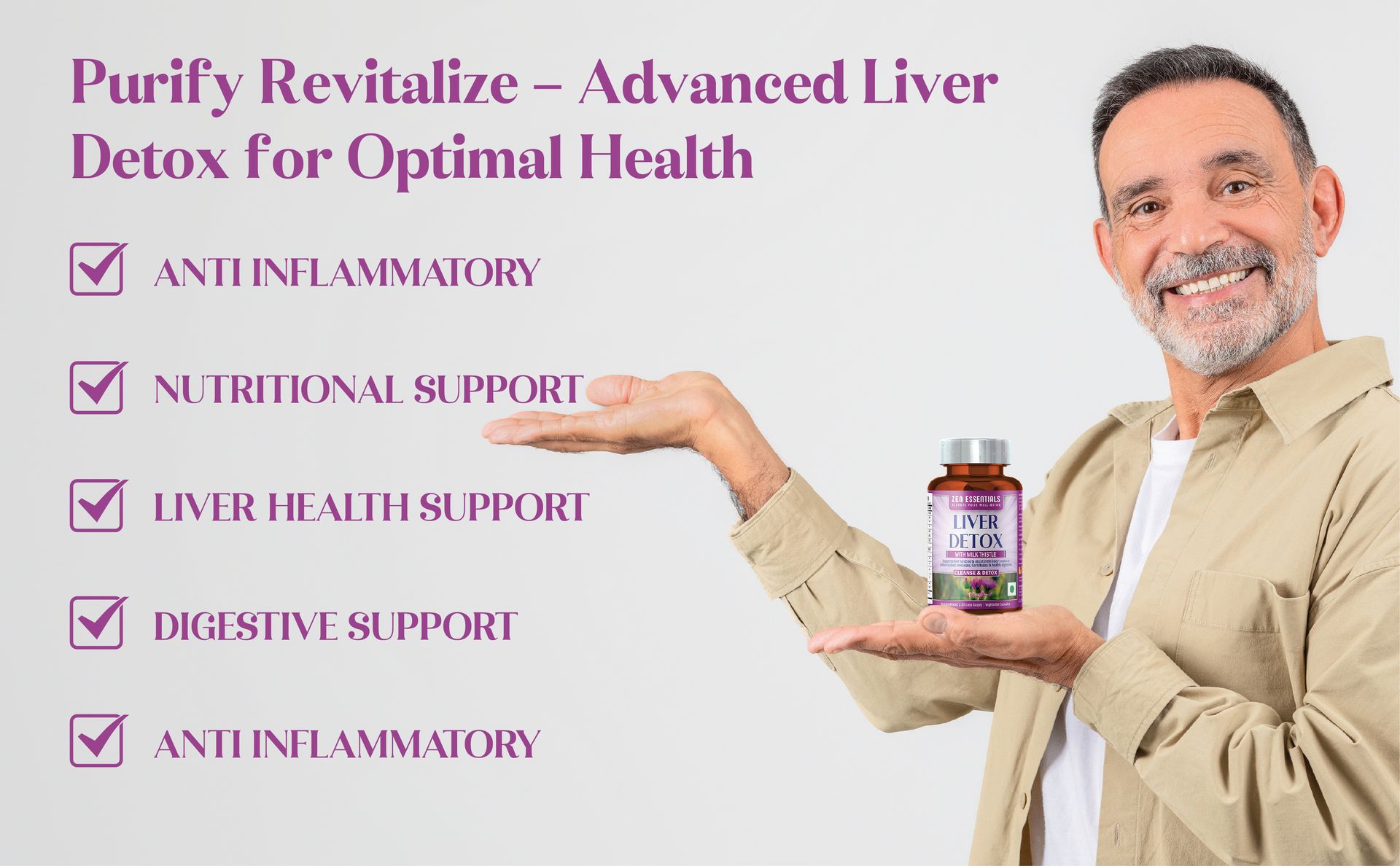 Liver Detox | for Liver Health Support | Digestive Support | Nutraciticals | 30 - Days Supply | 60 Vegetarian Capsules