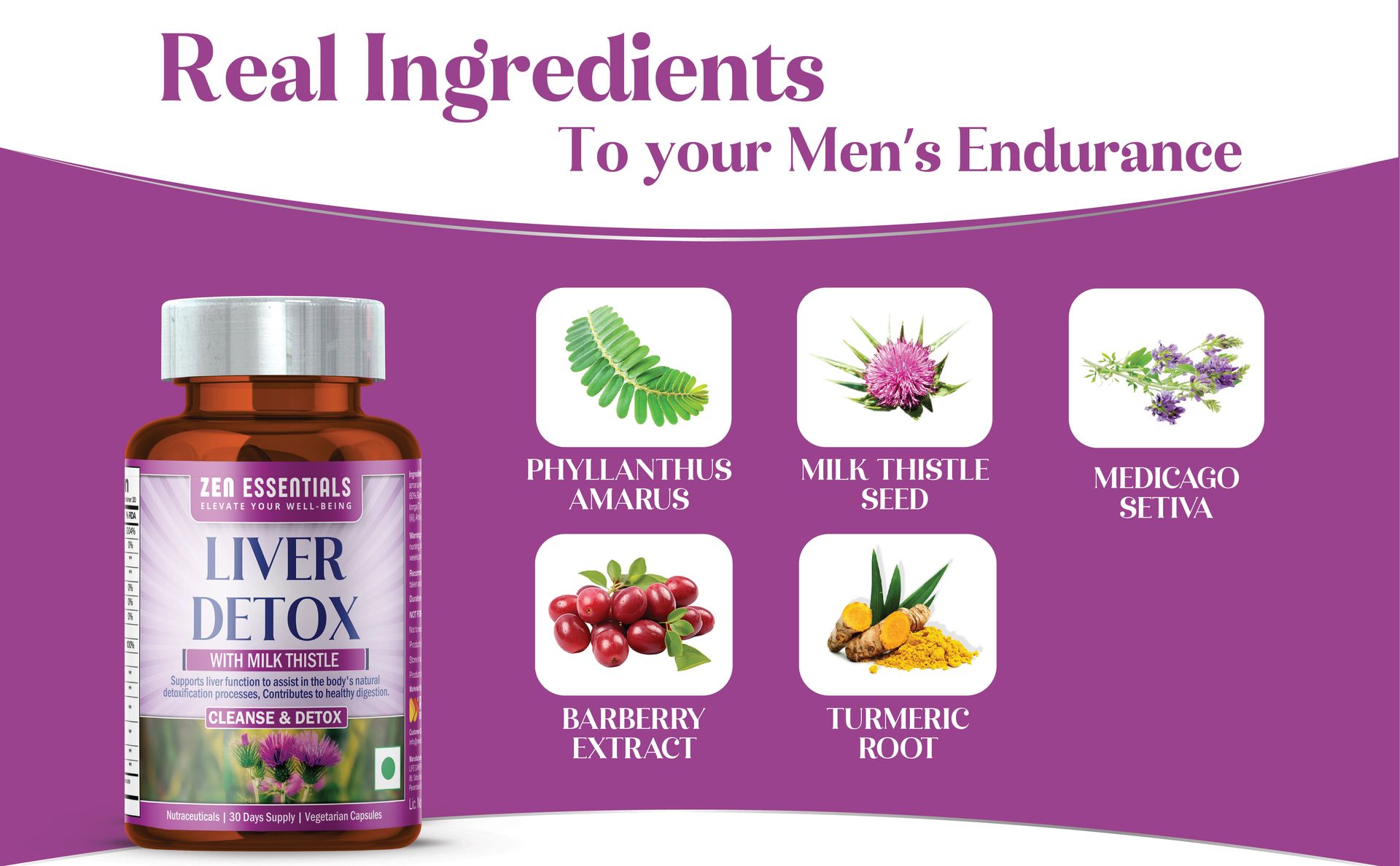 Liver Detox | for Liver Health Support | Digestive Support | Nutraciticals | 30 - Days Supply | 60 Vegetarian Capsules