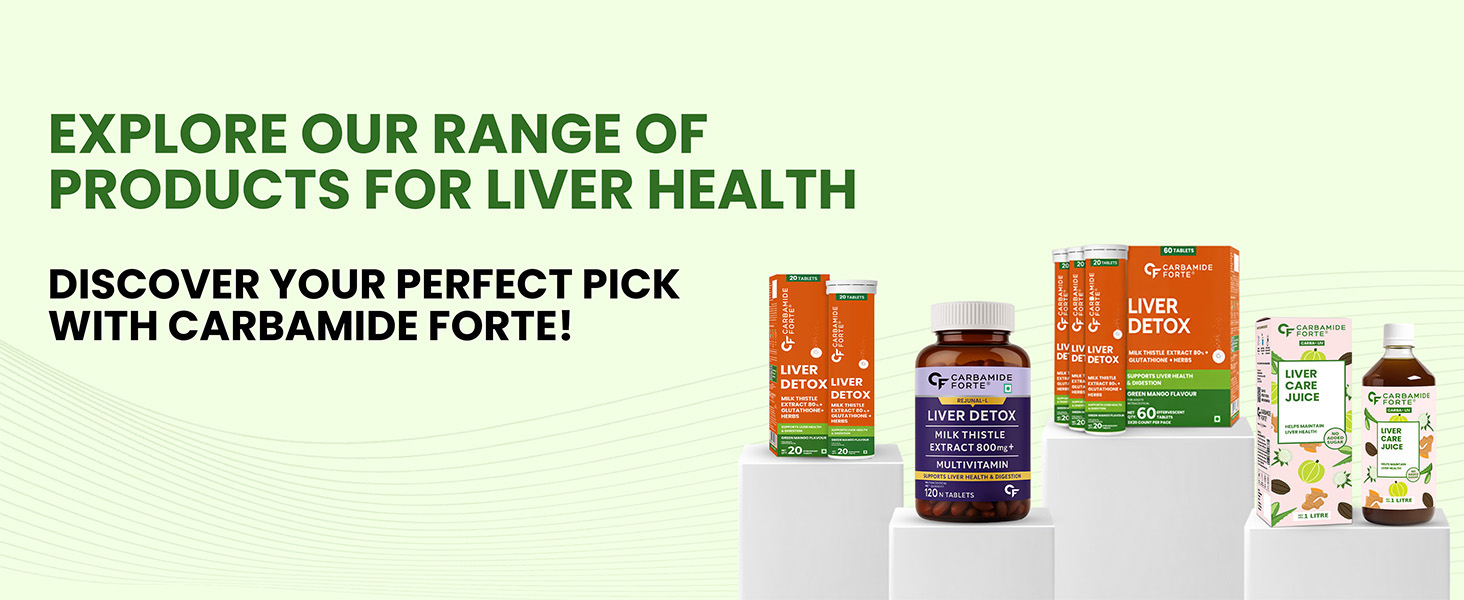 Carbamide Forte Liver Detox Tablets | Fatty Liver Detox Supplement | Clinically Researched Ingredients | Just Drop, Dissolve, Fizz & Drink - 20 Effervescent Tablet (Pack of 4)