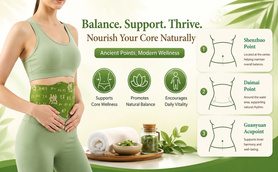 Herbal Balance Patch, Plant-Based Ingredients, Comfortable Adhesive Design, Balance Belly Button Patch Natural Detox & Slimming Waist Sticker Easy Topical Use (5pc in 1 Pack)