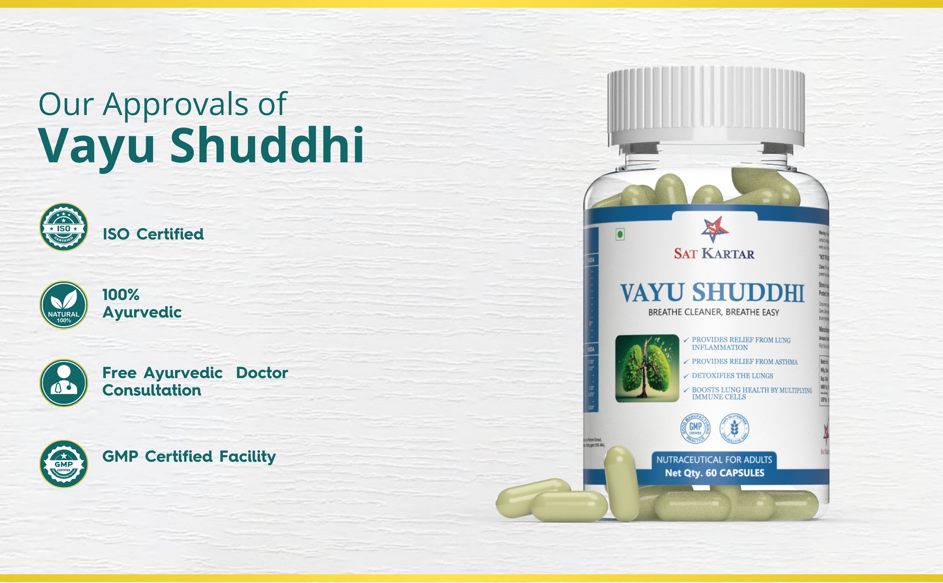 8848 Vayu Shuddhi Breathe Cleaner Capsules | Lung Detox Supplement | Made Of Pure Herbs (1 Month Pack) 60 Veg Capsules