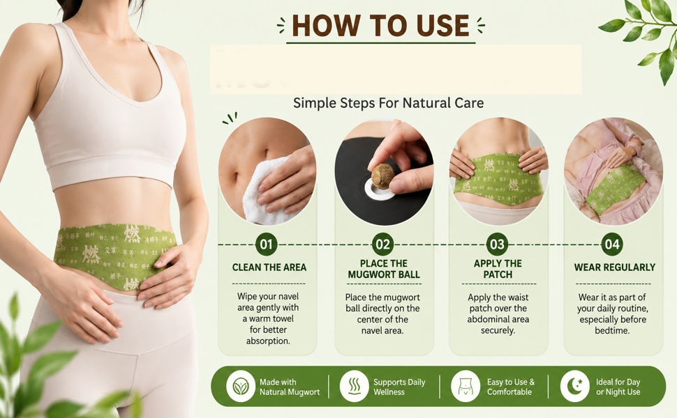 Herbal Balance Patch, Plant-Based Ingredients, Comfortable Adhesive Design, Balance Belly Button Patch Natural Detox & Slimming Waist Sticker Easy Topical Use