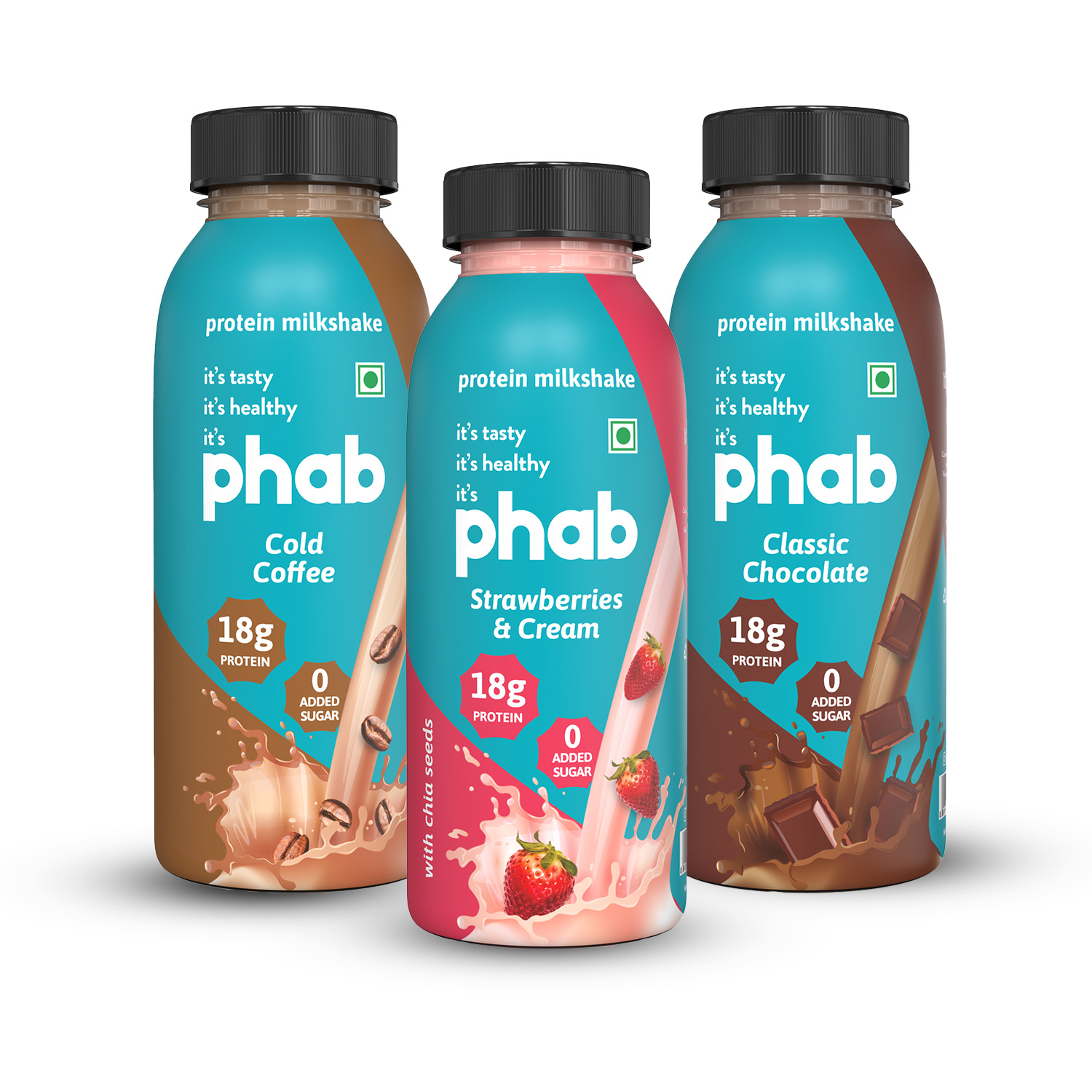 Phab Starwberries & Greek Yogurt Protein Bars with 21g Protein & No Added Sugar | High Fibre, Gluten-Free, Trans Fat-Free & No Preservatives | Healthy & Delicious With Goodness Of Dates (Pack of 12)