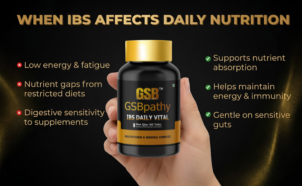 IBS Daily Vital Multivitamin and Mineral Tablets | Daily Energy Immunity and Gut Support for IBS Management (60 Tablets)