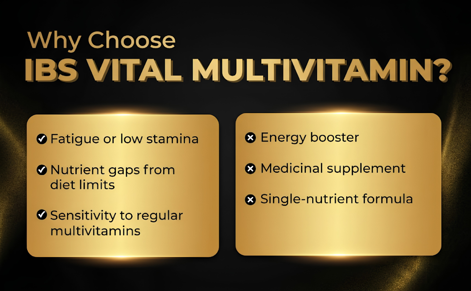 IBS Daily Vital Multivitamin and Mineral Tablets | Daily Energy Immunity and Gut Support for IBS Management (60 Tablets)