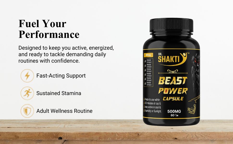 Beast Power Capsules 60 Count Ayurvedic Mens Supplement