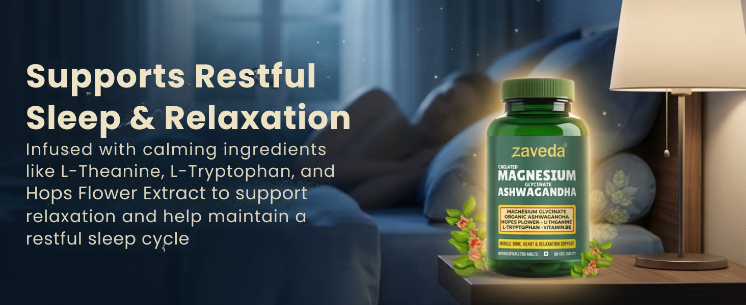 Magnesium Glycinate Ashwagandha Tablets, 60 VegTablets
