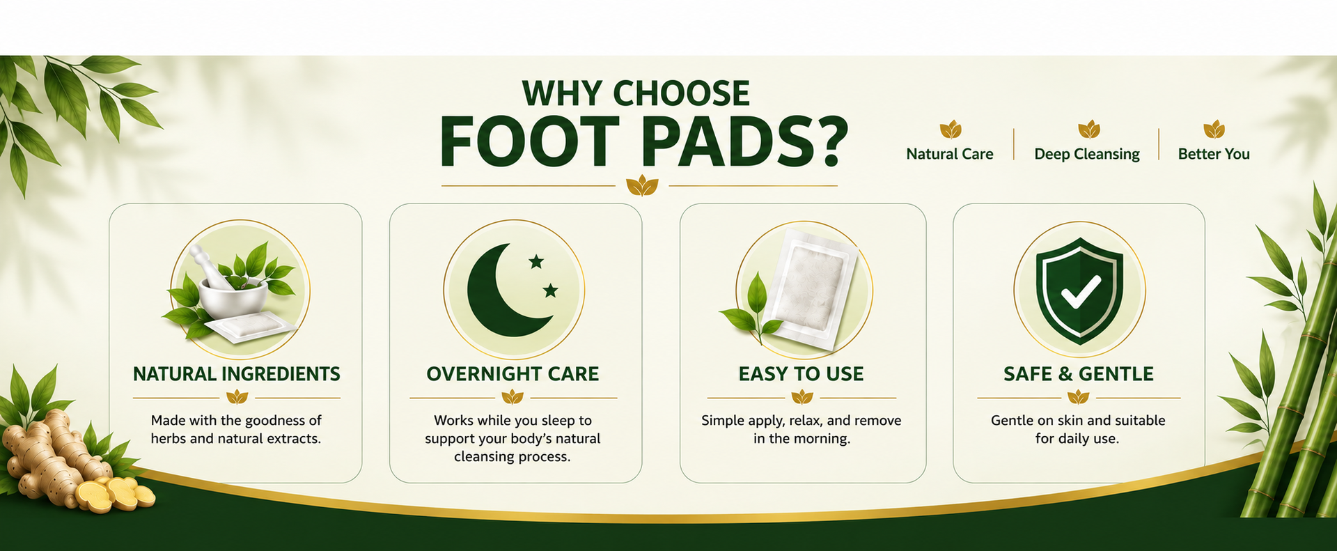 Saphirre Foot patch 20 Pieces Herbal And Gentle Ingredient Detox Foot Pads, Natural Ingredients for Sleep Aid, Pain Relief, Toxin Removal with Bamboo Vinegar and Acupoint Micro-Massage Technology