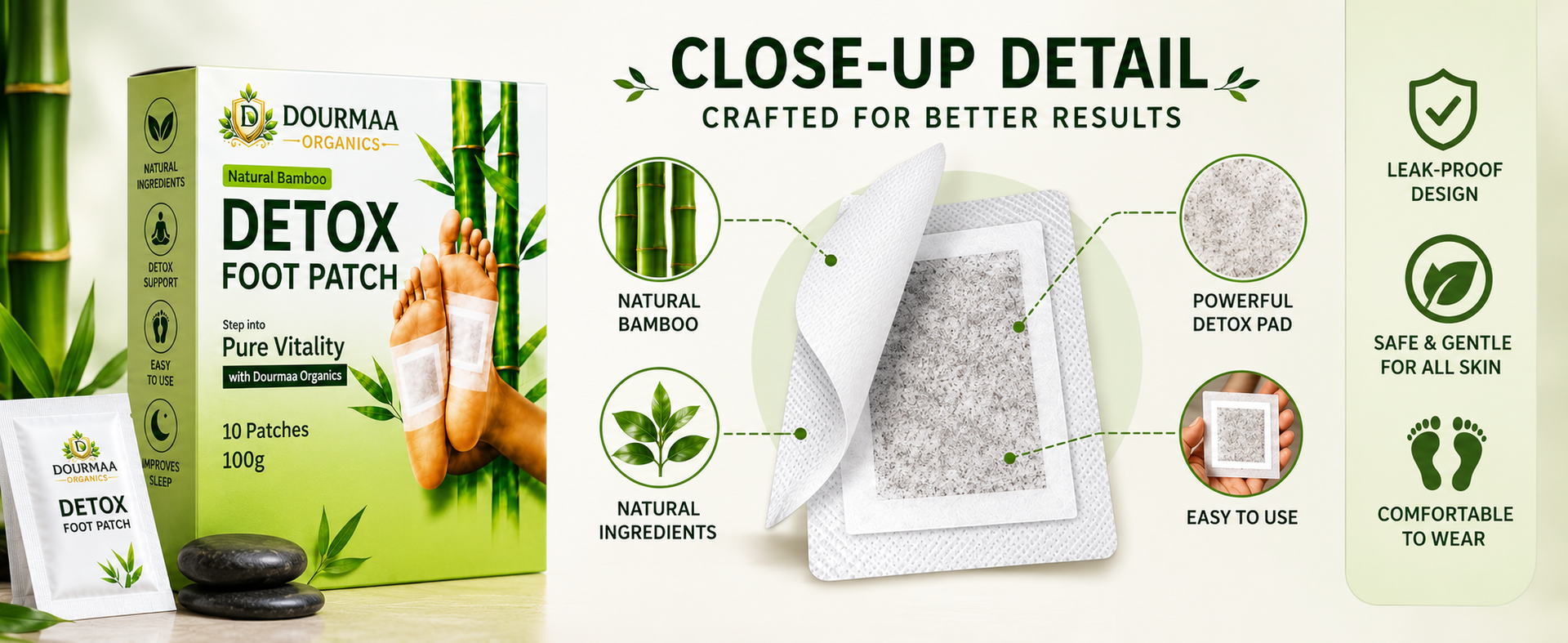 Detox Foot Patches, 1 Box = 10 Patches