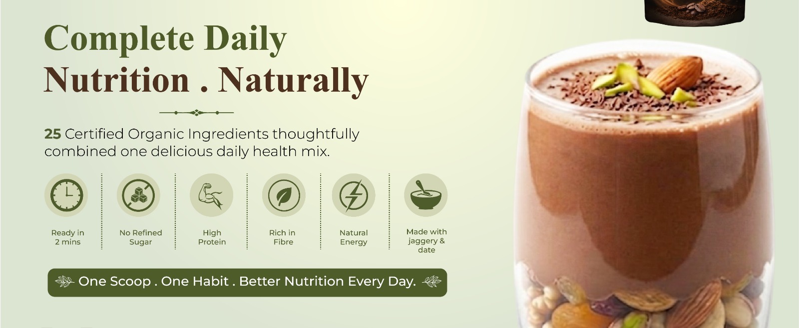 PureGanik Active Teens & Adult | 25 Organic Ingredients | Chocolate Flavor Nutrition Powder | No Refined Sugar | High Protein | Daily Nutrition | Easy to Digest | 400 gm