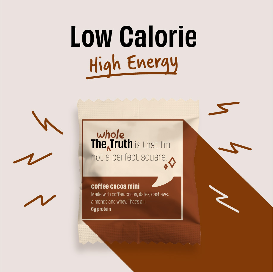 The Whole Truth - Mini Protein Bars | Coffee Cocoa | Pack of 8 x 27g each | No Preservatives | No Artificial Sweeteners | No Gluten or Soy | All Natural Ingredients