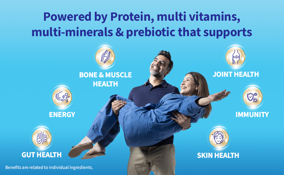 Shelcal Total - Powered by Protein, Multi-Vitamin, Multi-Mineral & Prebiotic supports Bone, Joint & Muscle, Immunity, Gut Health, No Added Sugar (Dark Chocolate) 400g - By Torrent Pharma, Powder