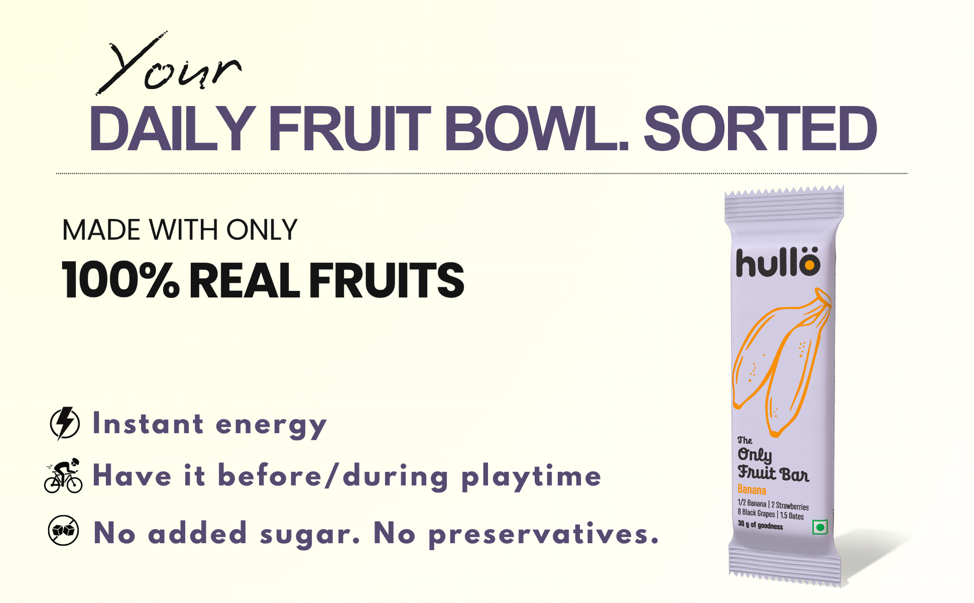 Hullo The Mix Box Snack Bars for Kids & Adults - Pack of 1 (4 Bars x 30g Each) | Healthy Snack Bar for School & Office Snacks | Gluten Free, Dairy-Free, No Added Sugar & Preservatives