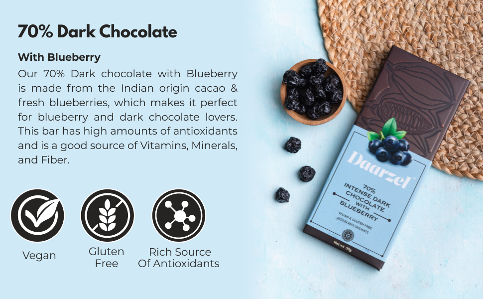 Ambriona Daarzel Sugarfree 36% Dark Chocolate | Zero Sugar Protein Bar with Millets, Quinoa & Hazelnuts | 11g Protein | Vegan, Gluten Free | Allulose Sweetened | No Preservatives | 50g
