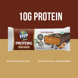 HYP Sugarfree Variety Pack - 8 Bars (2 Oats Brownie+ 2 Espresso+ 2 Berry Burst+ 2 Coconut Almond)