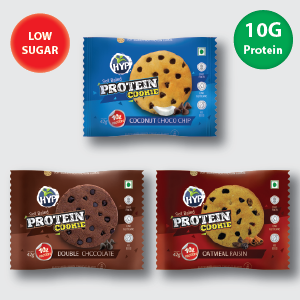 HYP Sugarfree Variety Pack - 8 Bars (2 Oats Brownie+ 2 Espresso+ 2 Berry Burst+ 2 Coconut Almond)